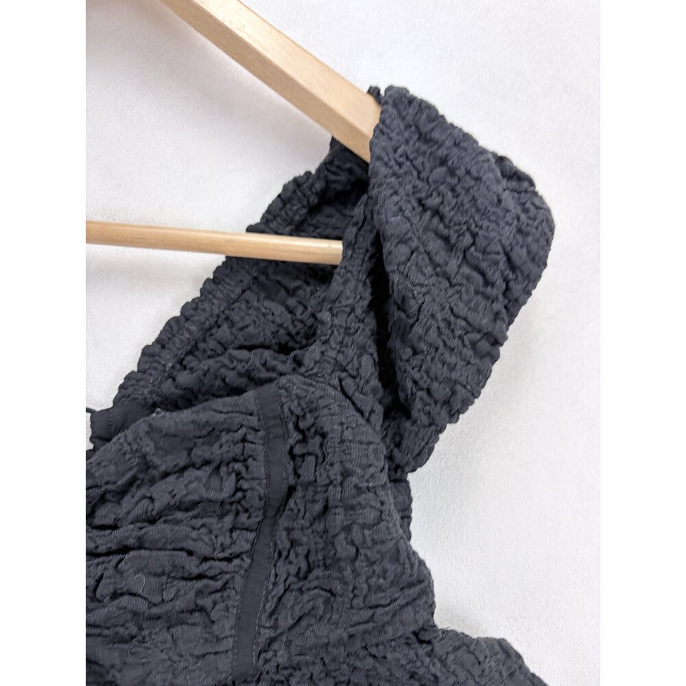 Urban Outfitters Black Textured Corset Tie-Back Peplum Top M - Picture 6 of 10
